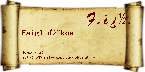 Faigl Ákos névjegykártya